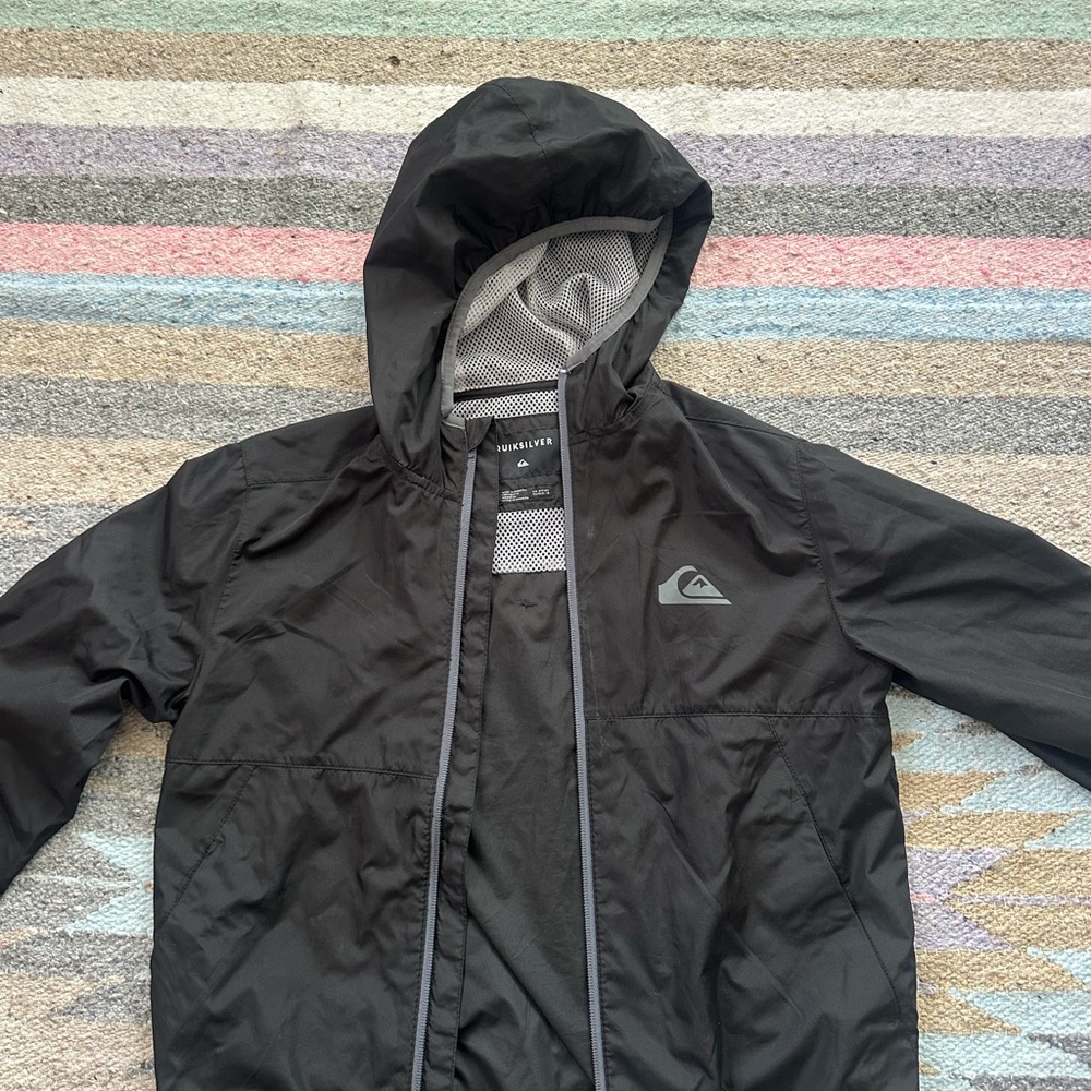 Quiksilver Boys Black Hooded Rain Jacket